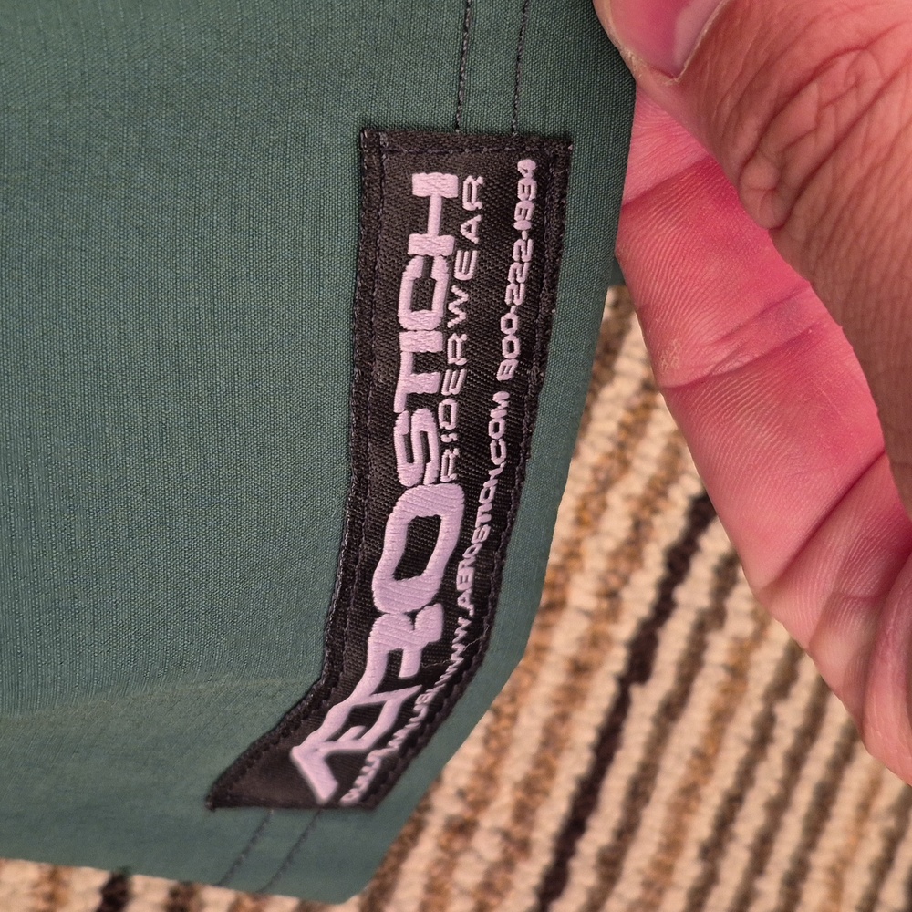 AEROSTITCH Riderwear Green Black Poly Medium Windbreaker Moto Pullover Jacket - Picture 9 of 9